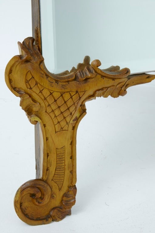 Walnut Late 19th Century Antique Carved Wood Cherub Cheval Mirror