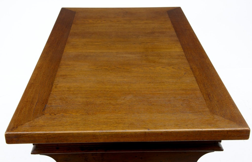 19th Century Antique French Oak Lionhead Refectory Table Desk 4