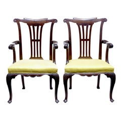 Pair of 19th Century Antique Mahogany Armchairs