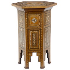 Early 20th Century Moorish Heavily Inlaid Occasional Table