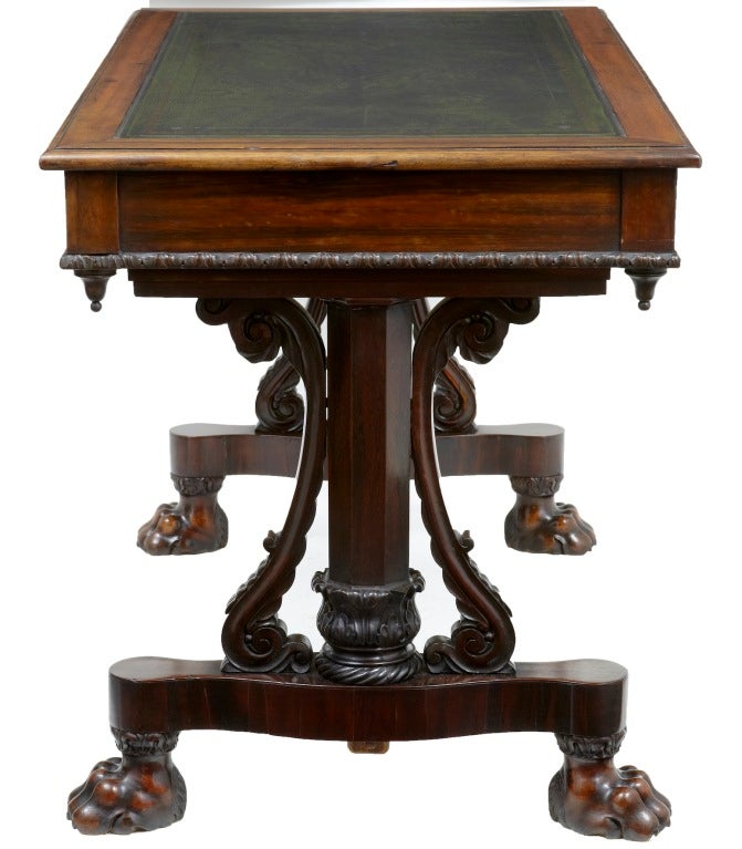 English 19th Century Antique Rosewood Library Table Desk Circa 1820