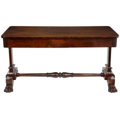 19th Century Antique Rosewood Library Table Desk Circa 1830