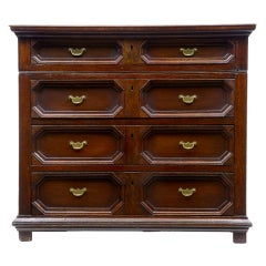 Late 17th Century Antique Oak Split Chest Of Drawers
