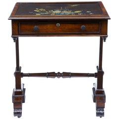 19th Century Regency Antique Rosewood Painted Slate Top Table