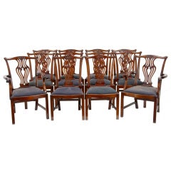 Set Of Solid Mahogany 10 2 Chippendale Influenced Dining Chairs