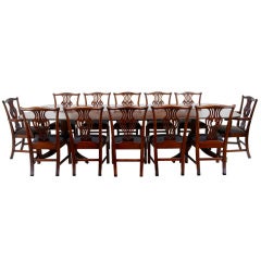 Vintage Superb Quality Mahogany Pedestal Dining Table With 10 2 Chairs