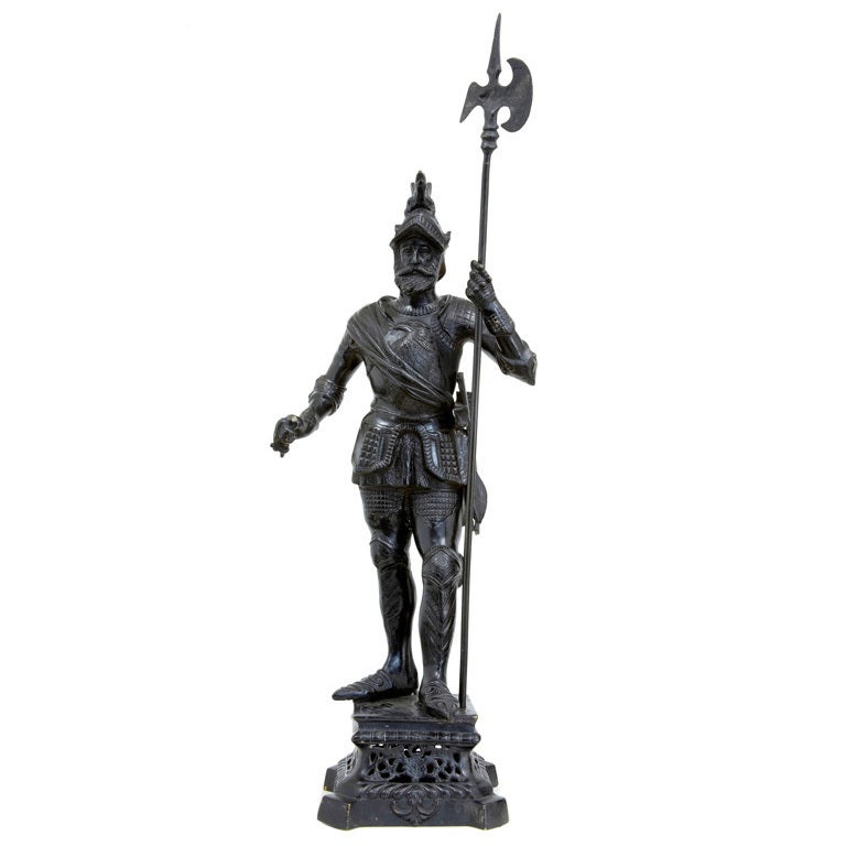 19th Century Antique Bronze Knight