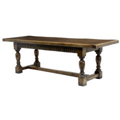 Vintage 17th Century Influenced Solid Oak Refectory Table