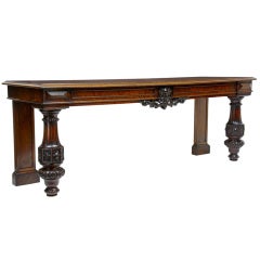 Mid 19th Century Antique Pollard Oak Serving Sideboard Table