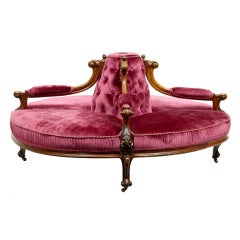 19th Century Antique Victorian Walnut Conversation Settee