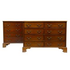 Pair of 19th Century Antique Mahogany Concaved Chest of Drawers