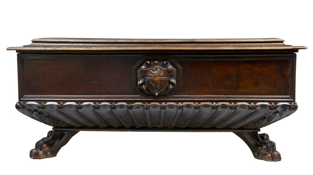 A rare example of a late 16th Century/early 17th Century Italian Cassone, probably Tuscan.
 
A very handsome piece displaying a beautiful rich colour and attractive proportions. 
 
Crafted from solid walnut hand adzed wide boards throughout with