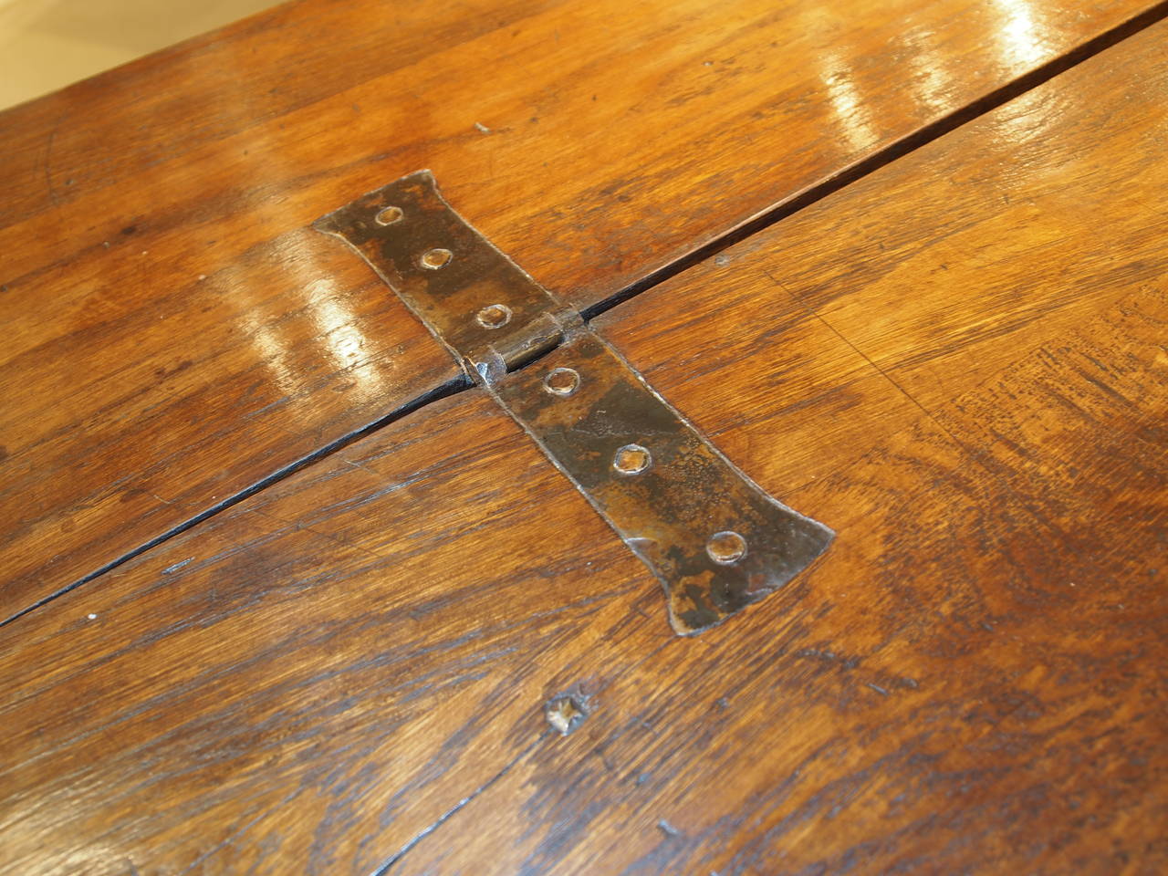 Spanish Oak Table with Drawer, circa 1950 In Good Condition In Atlanta, GA