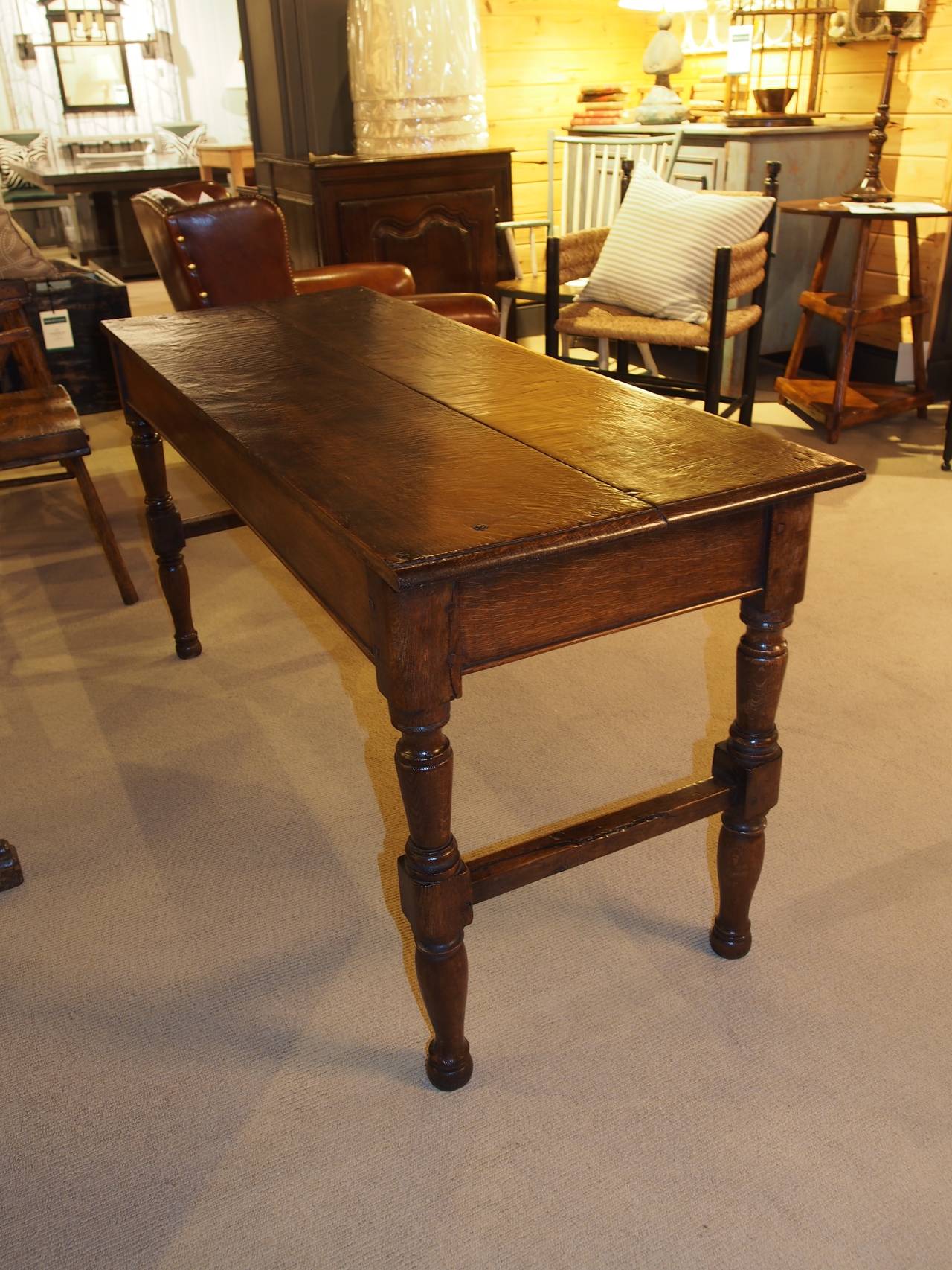 Victorian English Oak Console Table, circa 1850