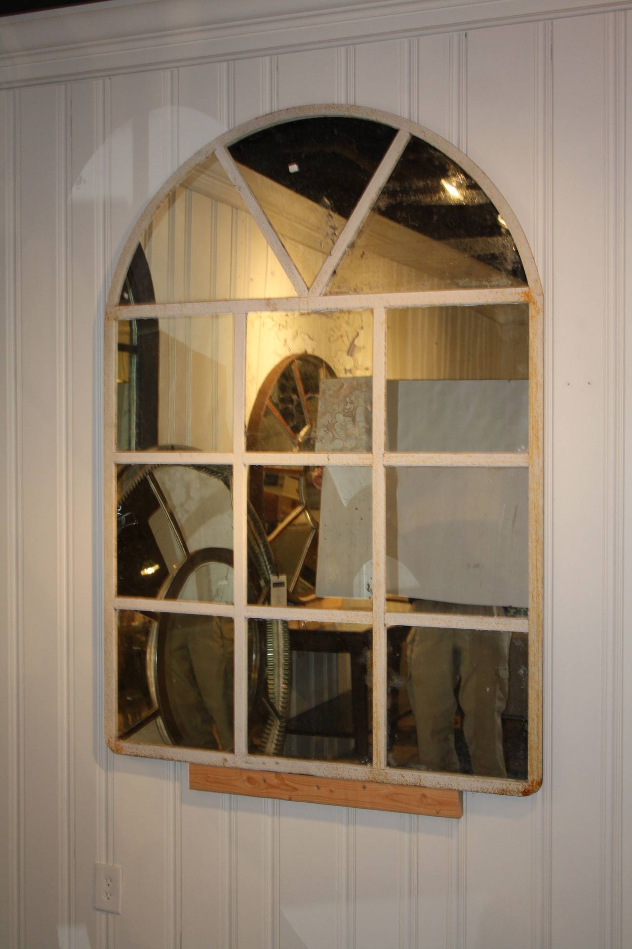 Contemporary Iron Arched Mirror