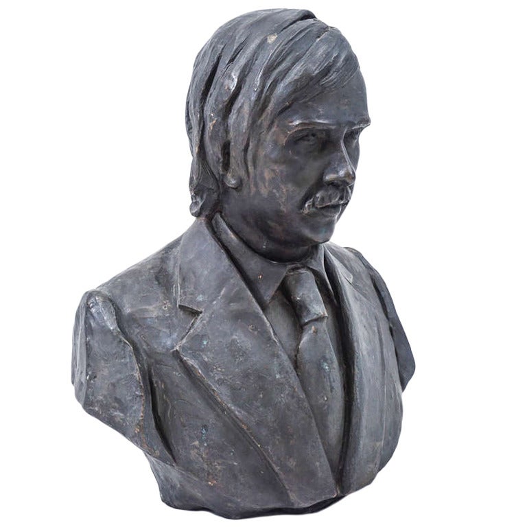 Male Bronze Bust of a Contemporary Man For Sale