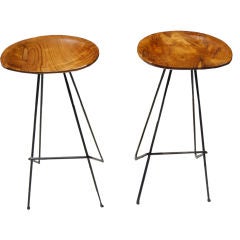 metal and wood organic barstools