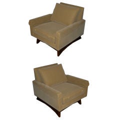 Pair 1960
s Arm Chairs/Ottoman with Matching Footstool