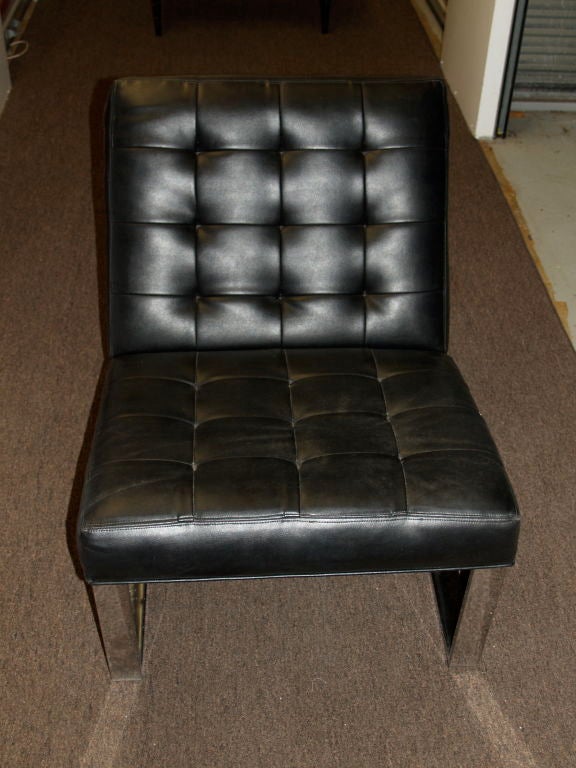 20th Century Milo Baughman Chrome Slipper Chair For Sale