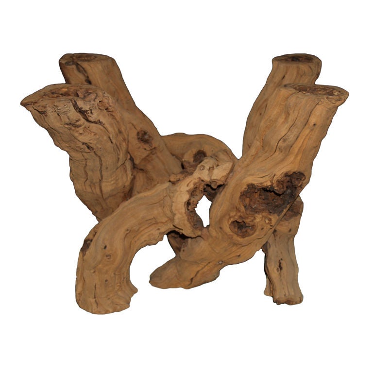 driftwood table set (coffee table and end table) at 1stDibs