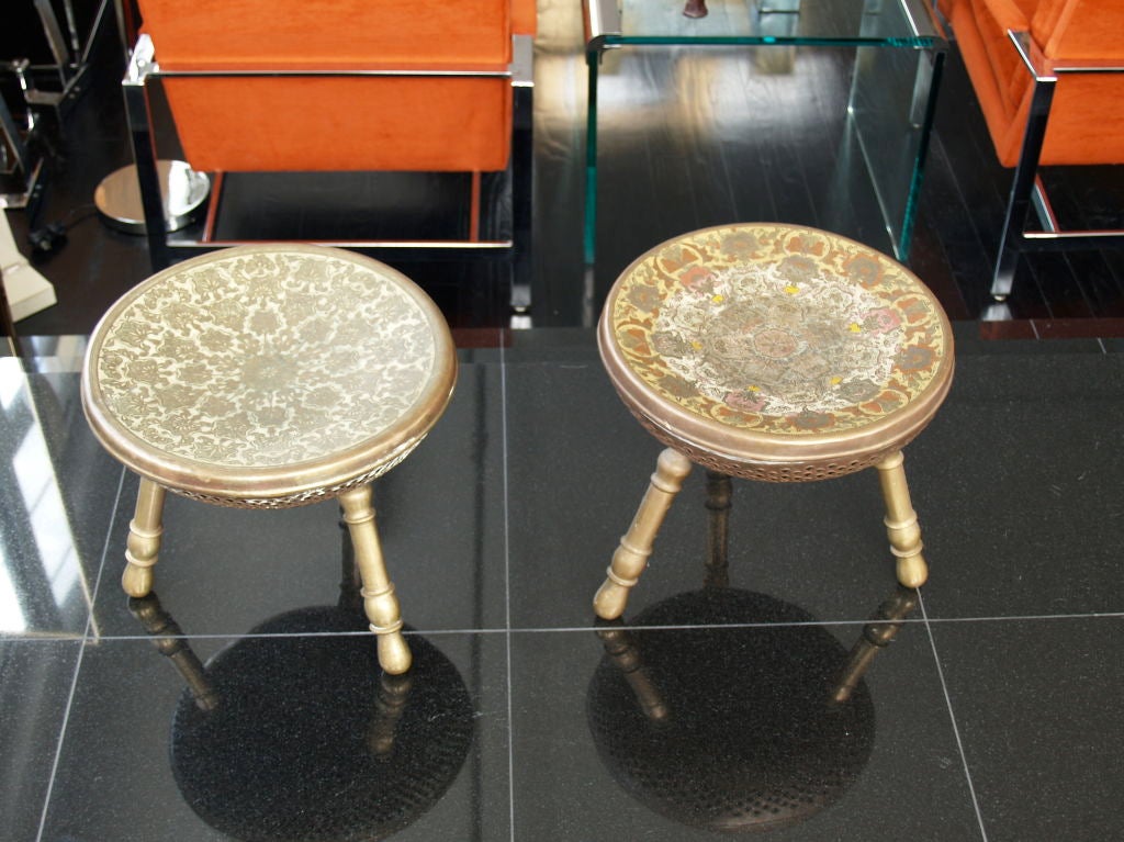 Brass brass feet warmers / stools or seats (3 available)