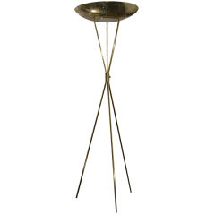brass tripod mid century floor lamp