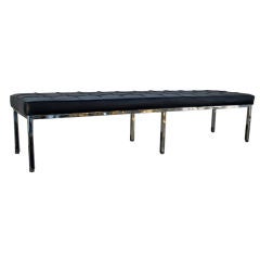 brueton chrome and leather bench