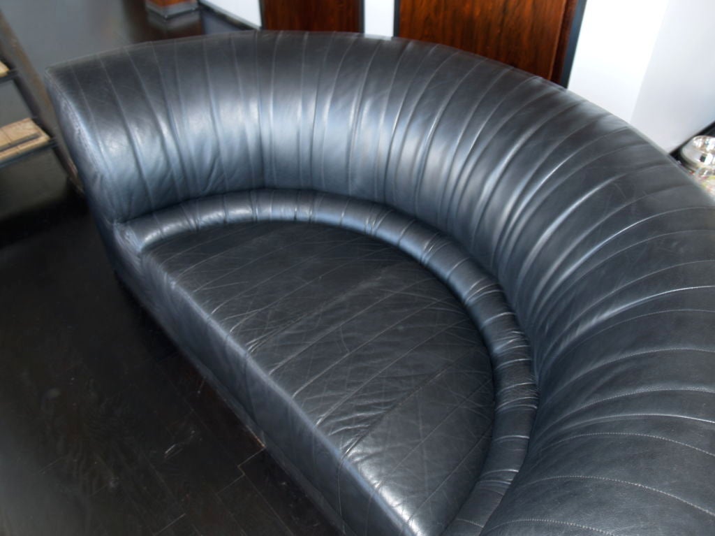 vintage Maurice Villency cresent leather sofa 4