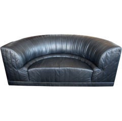 Used Maurice Villency cresent leather sofa
