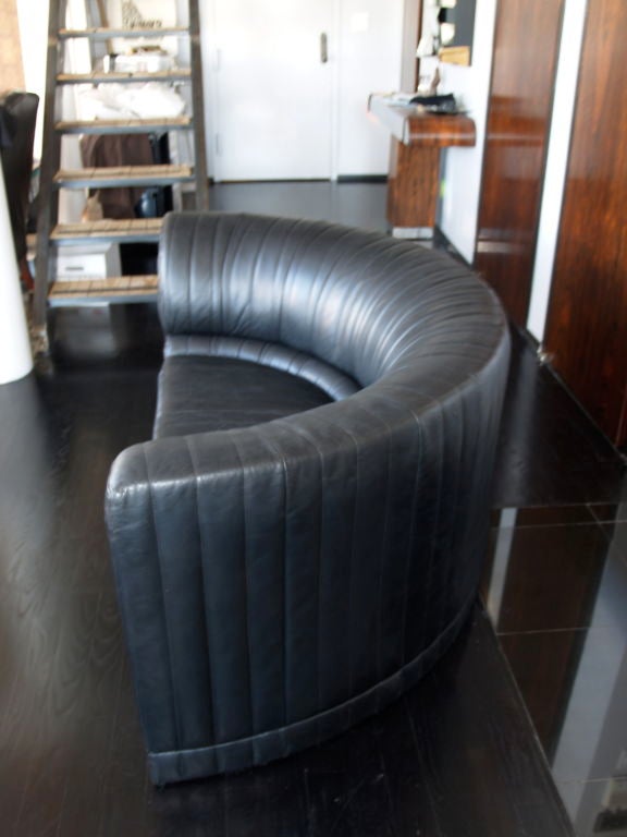 20th Century vintage Maurice Villency cresent leather sofa