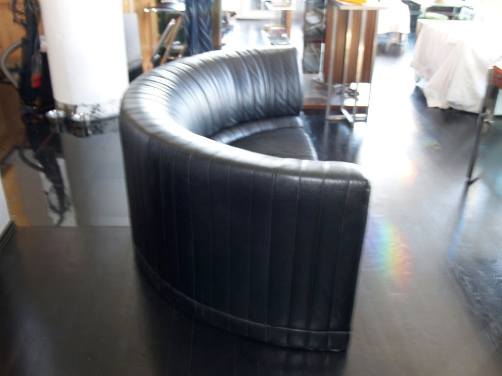 vintage Maurice Villency cresent leather sofa 1