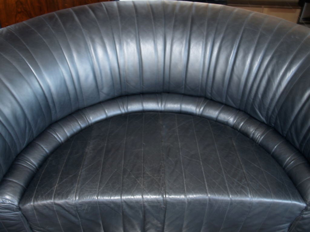 vintage Maurice Villency cresent leather sofa 3