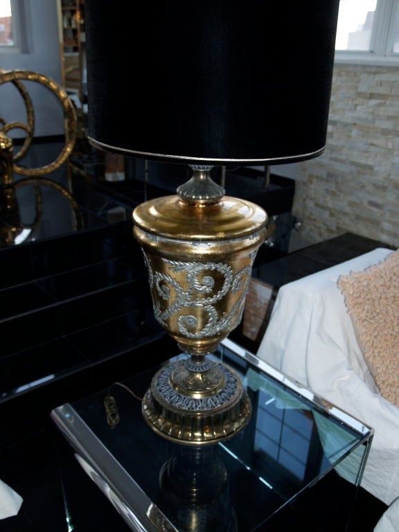 1960s Giant Fornasetti Style Table Lamp In Excellent Condition In Canaan, CT