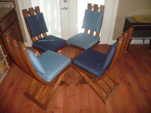 Wood 4 Harvey Probber deck chairs For Sale