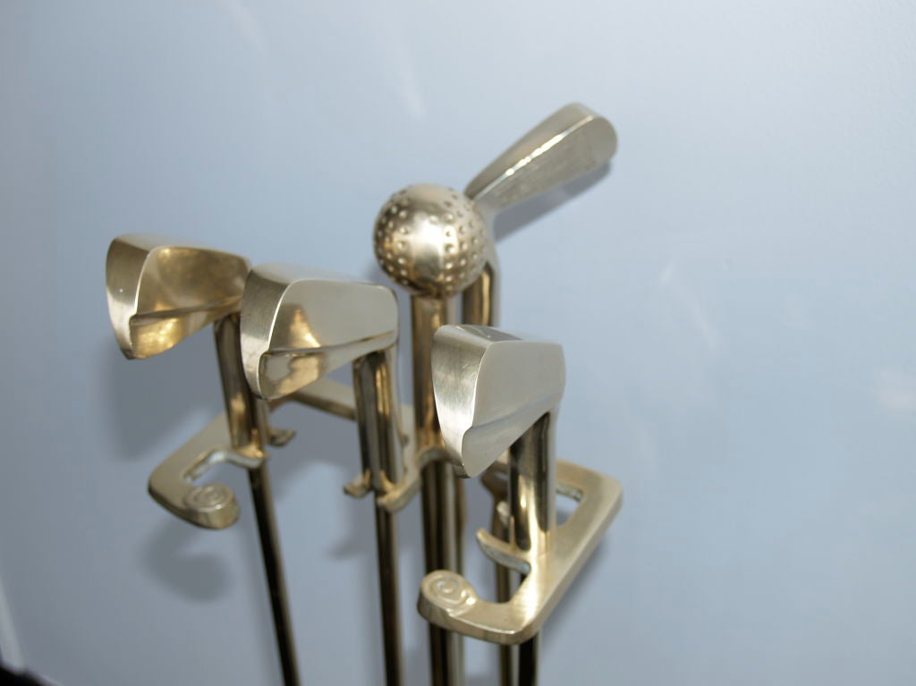 brass golf lynx firetools set For Sale 1