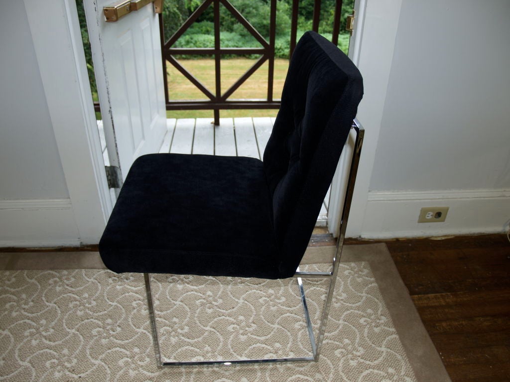4 milo baughman chrome dining chairs