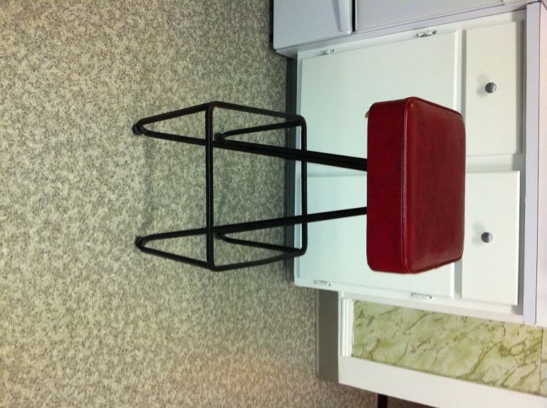 American 10 heavy duty industrial 1960s iron hairpin bar stools For Sale