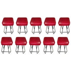 10 heavy duty industrial 1960s iron hairpin bar stools 6