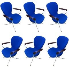 6 mid century modern ion chairs by Gideon Kramer