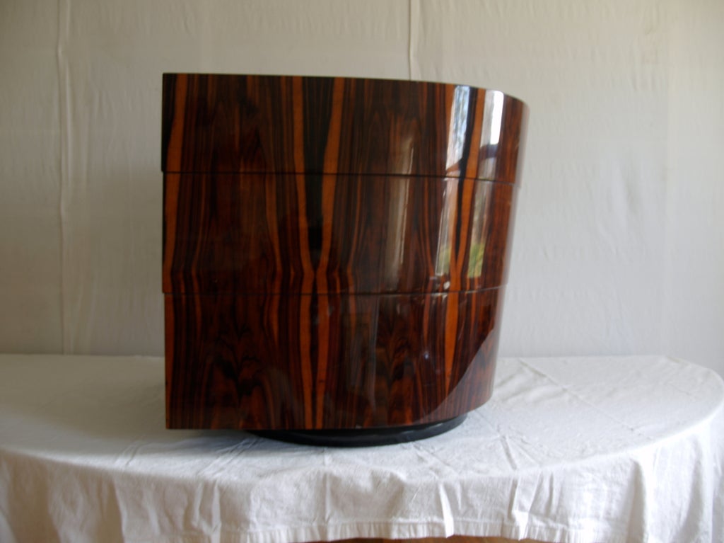 20th Century Macassar Normandy deco swivel tub chair for Pace Collection