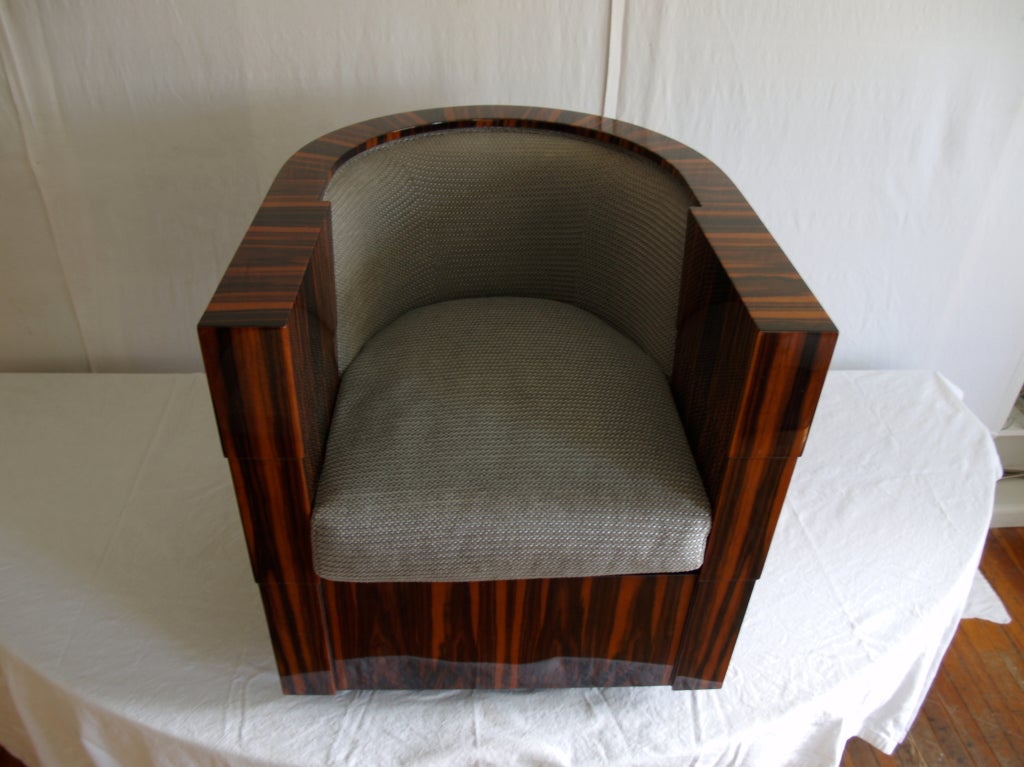 Macassar Normandy deco swivel tub chair for Pace Collection 3
