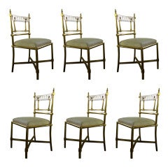Vintage 6 ornate mid century dining chairs