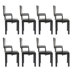 Set of 8 leather dining chairs by Paolo Piva for B&B Italia