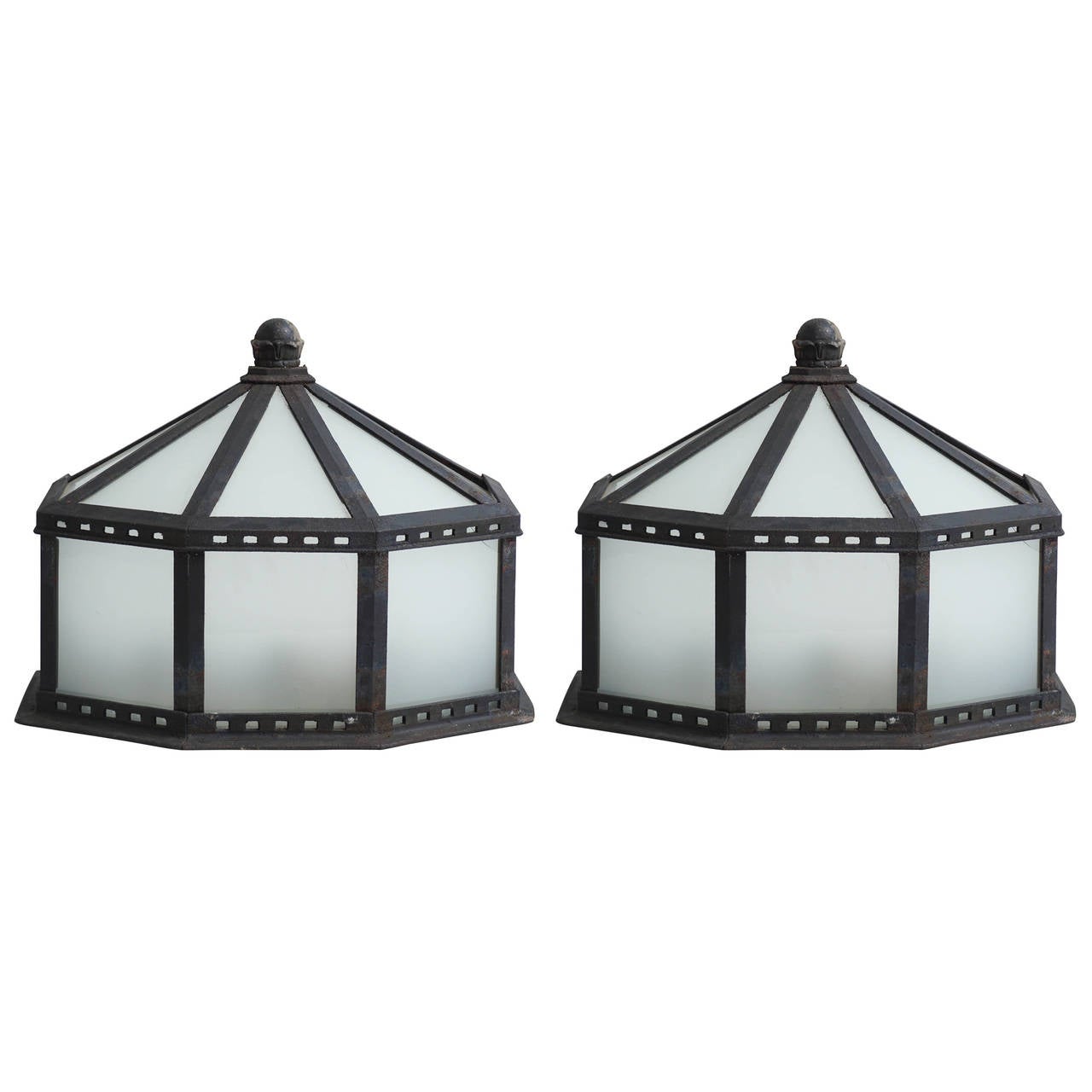 Wrought Iron Garden Lanterns, Lights For Sale at 1stDibs