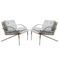 Pair of Polished Aluminum Chairs after Milo Baughman