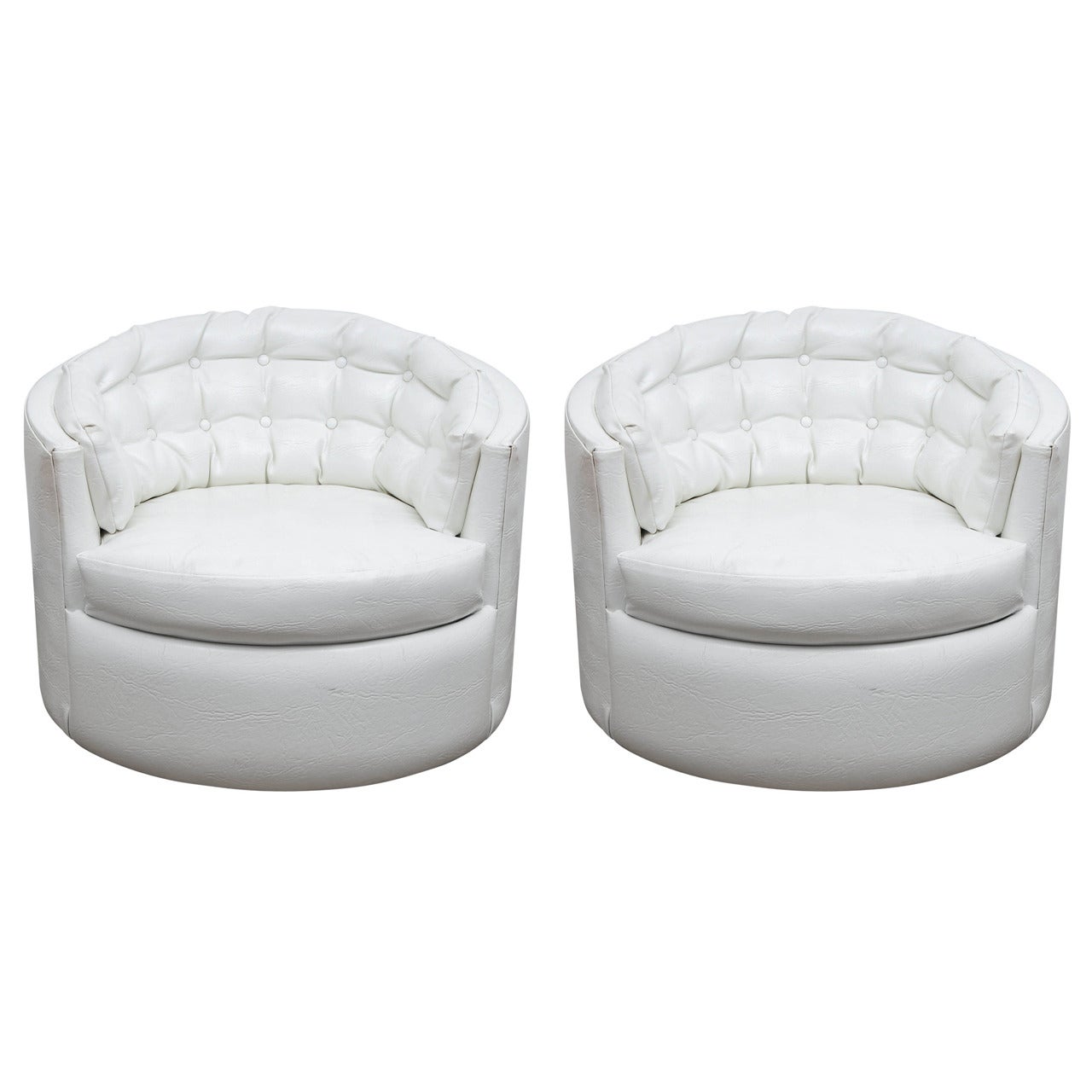 pair of Milo Baughman Swivel Tub Chairs