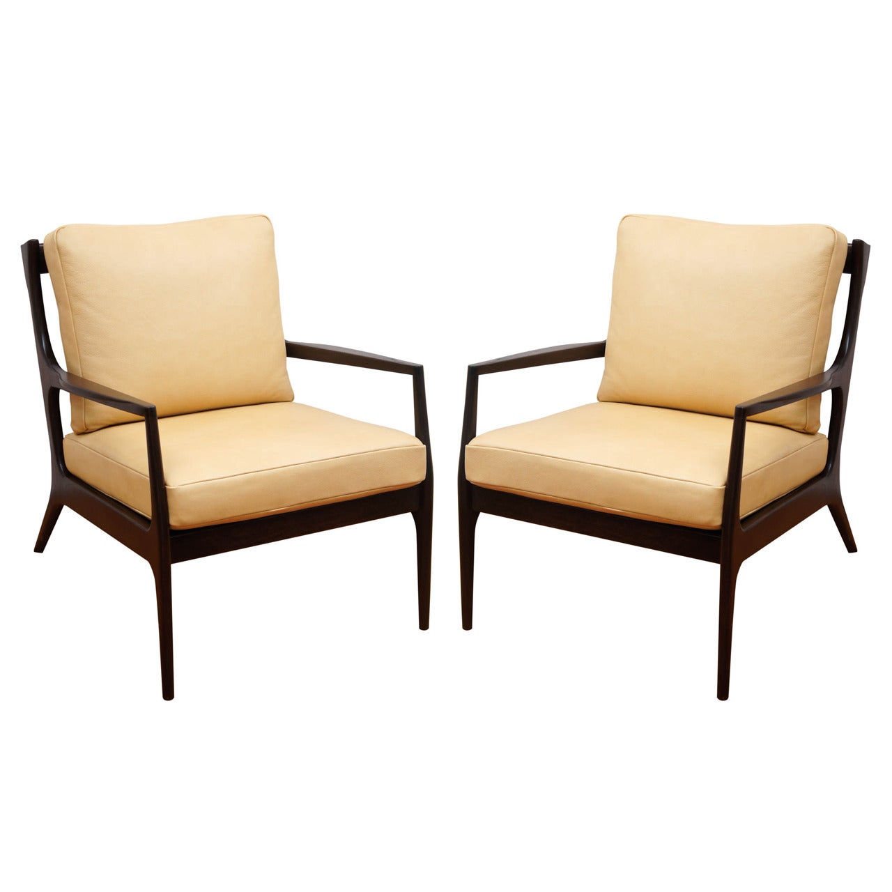 a pair of Danish style Mid Century armchairs