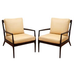 a pair of Danish style Mid Century armchairs