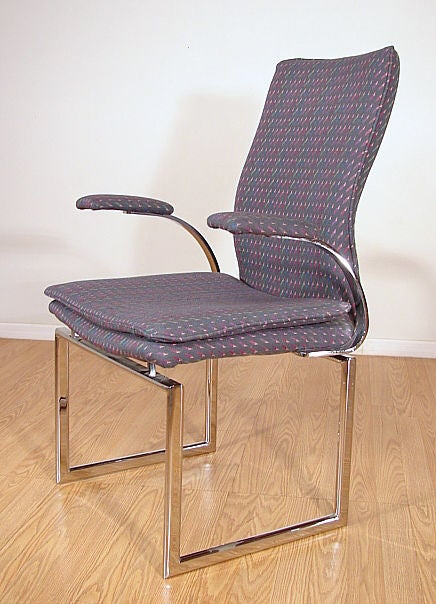 Set of Eight Chrome Dining Chairs for Pieff of England, After Baughman