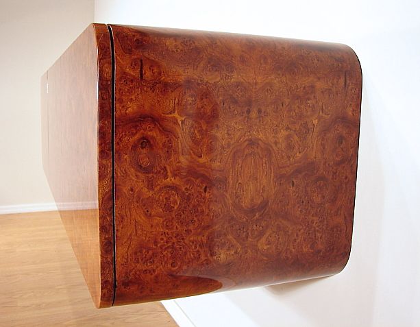Pace Collection Floating Burl Wood Credenza, Buffet or Sideboard In Excellent Condition For Sale In Canaan, CT